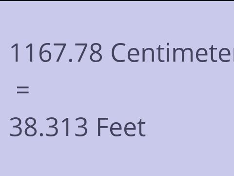 1167.78 CM TO FEET