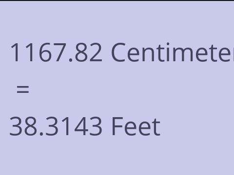 1167.82 CM TO FEET