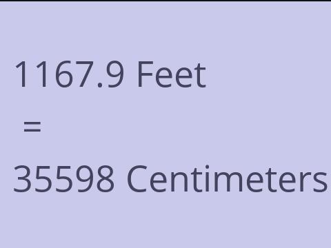 1167.9 FEET TO CM