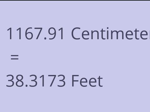 1167.91 CM TO FEET