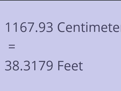 1167.93 CM TO FEET