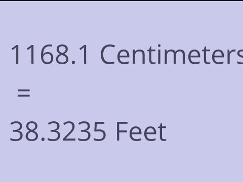 1168.1 CM TO FEET