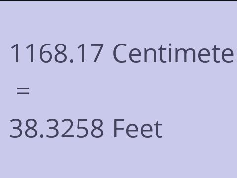 1168.17 CM TO FEET