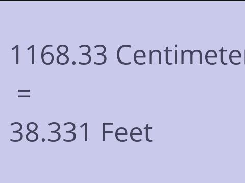 1168.33 CM TO FEET