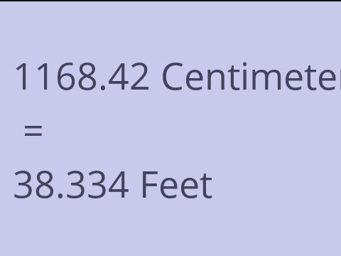 1168.42 CM TO FEET