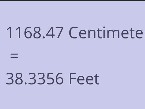 1168.47 CM TO FEET