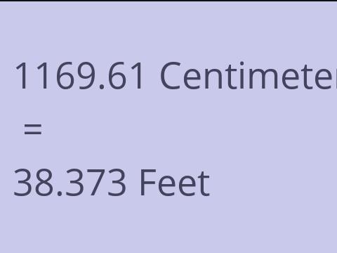 1169.61 CM TO FEET