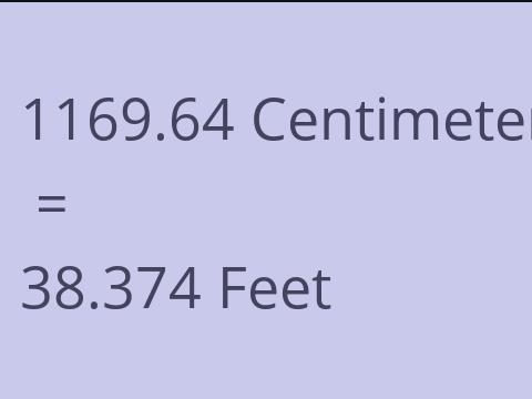 1169.64 CM TO FEET