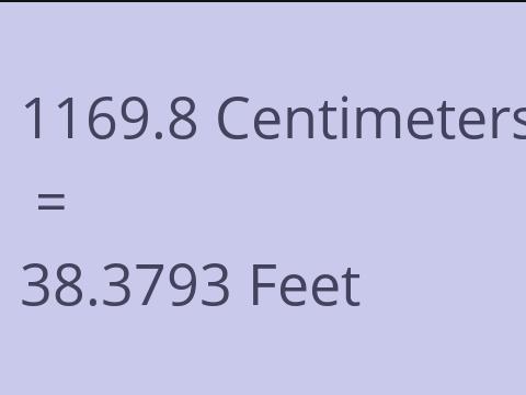 1169.8 CM TO FEET