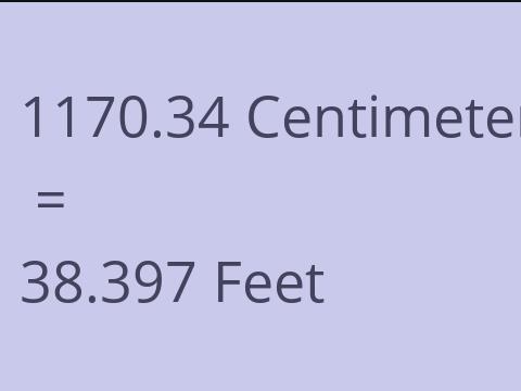 1170.34 CM TO FEET