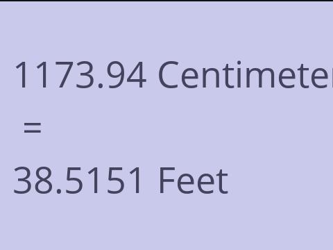 1173.94 CM TO FEET