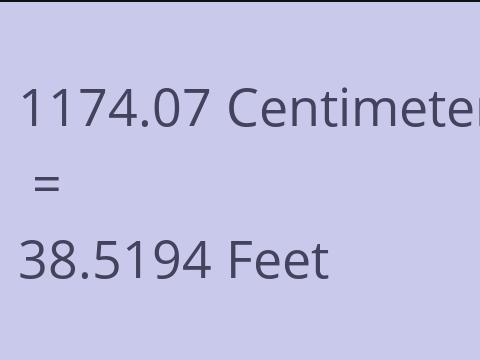 1174.07 CM TO FEET