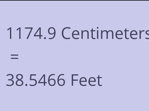 1174.9 CM TO FEET