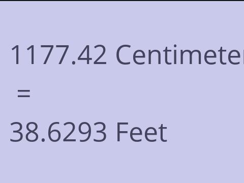 1177.42 CM TO FEET