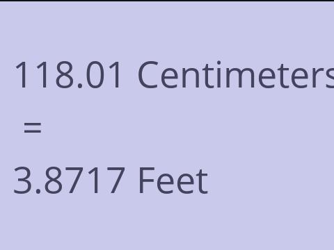 118.01 CM TO FEET