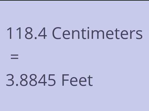 118.4 CM TO FEET