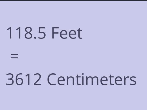 118.5 FEET TO CM