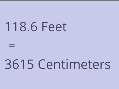 118.6 FEET TO CM