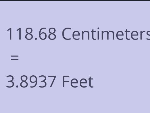 118.68 CM TO FEET