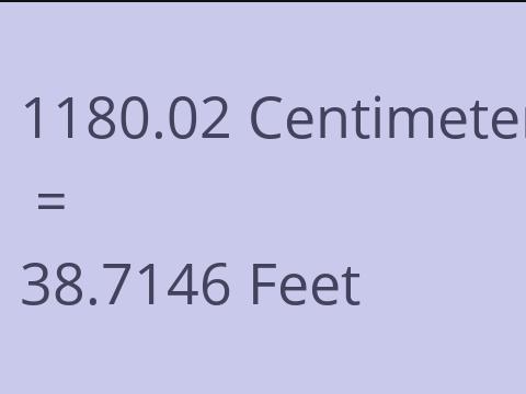 1180.02 CM TO FEET