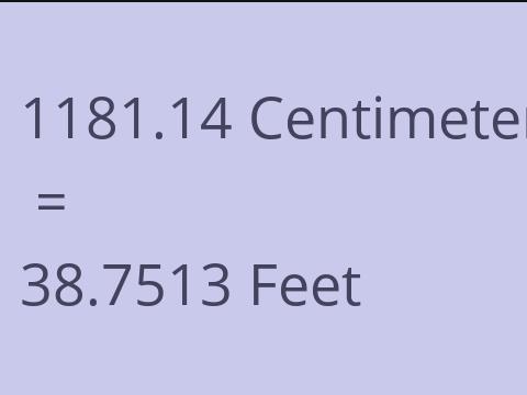 1181.14 CM TO FEET