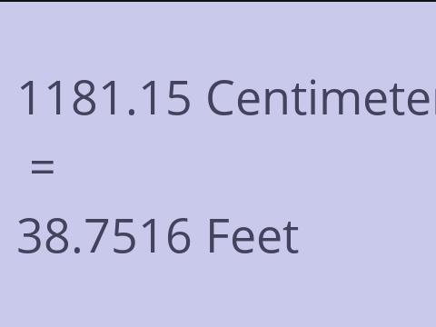 1181.15 CM TO FEET