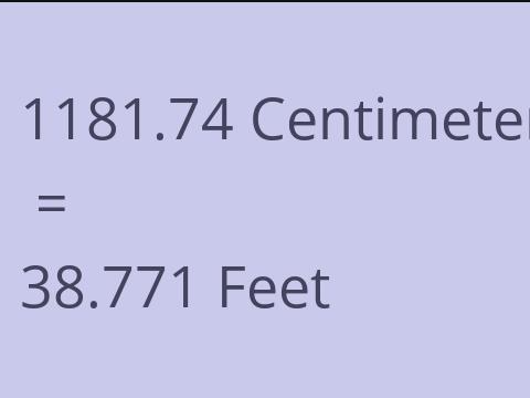 1181.74 CM TO FEET