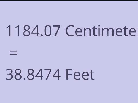 1184.07 CM TO FEET