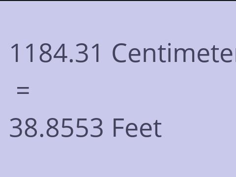 1184.31 CM TO FEET