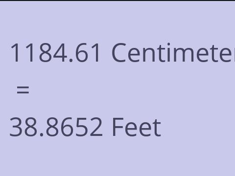 1184.61 CM TO FEET