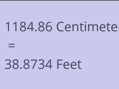 1184.86 CM TO FEET