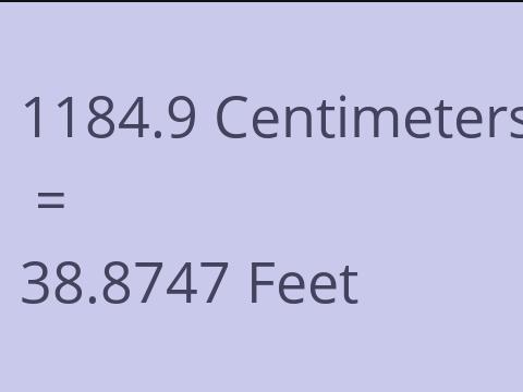 1184.9 CM TO FEET