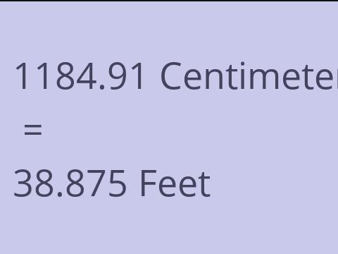 1184.91 CM TO FEET