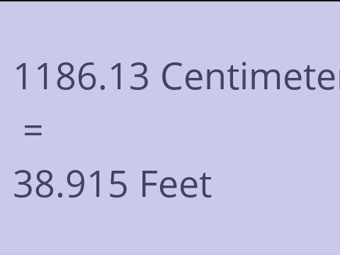 1186.13 CM TO FEET