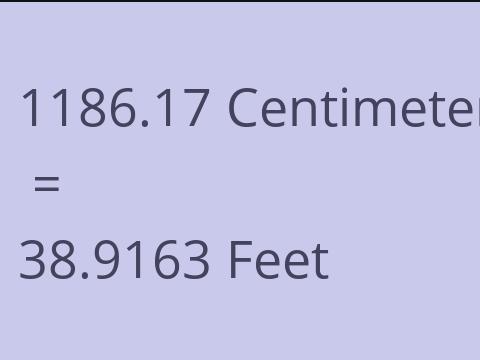 1186.17 CM TO FEET