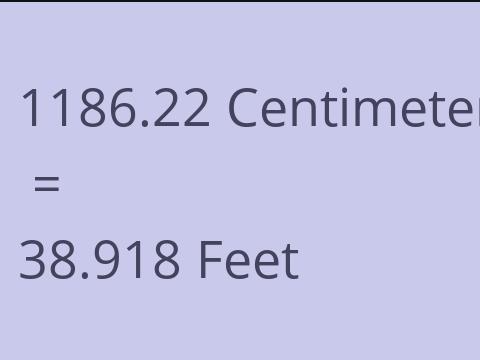 1186.22 CM TO FEET