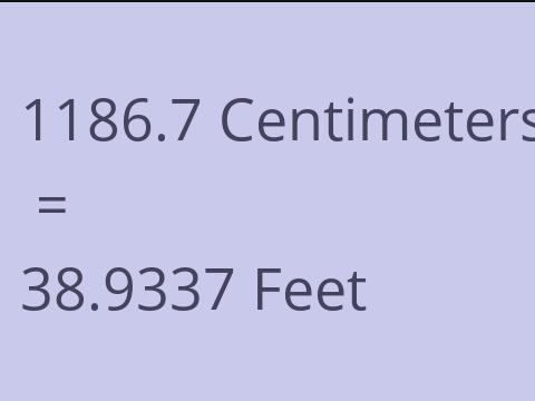 1186.7 CM TO FEET