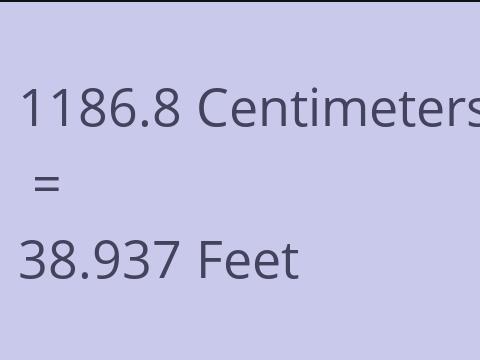 1186.8 CM TO FEET