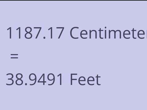 1187.17 CM TO FEET