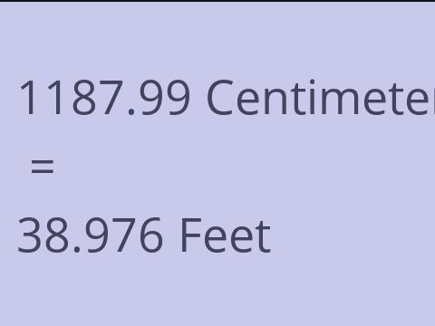 1187.99 CM TO FEET