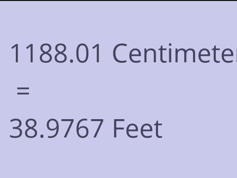 1188.01 CM TO FEET