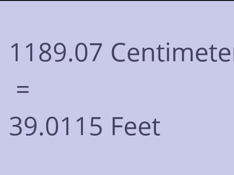 1189.07 CM TO FEET