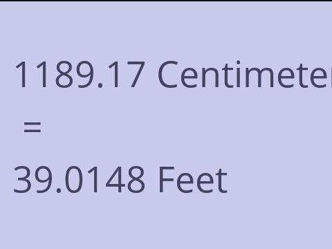 1189.17 CM TO FEET