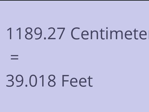 1189.27 CM TO FEET