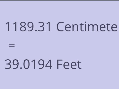 1189.31 CM TO FEET