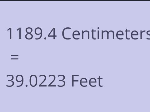 1189.4 CM TO FEET