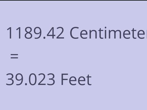 1189.42 CM TO FEET