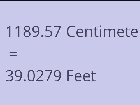 1189.57 CM TO FEET