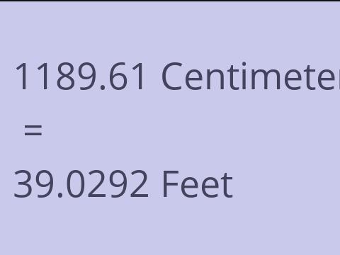 1189.61 CM TO FEET