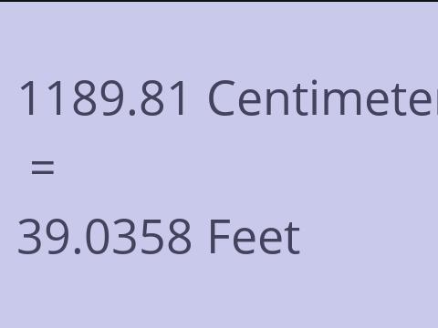 1189.81 CM TO FEET